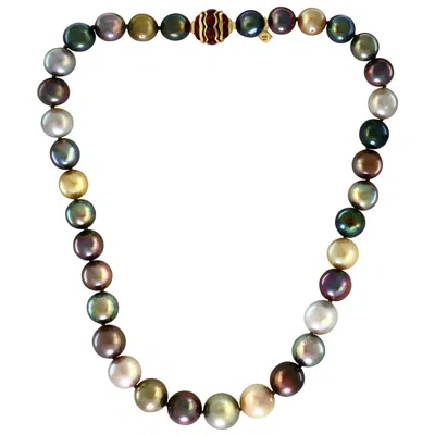 Pre-owned David Yurman Multi-color South Sea Pearl Limited Edition Strand Necklace