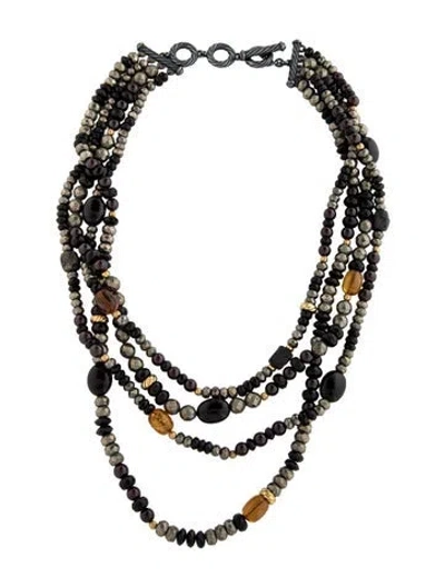 Pre-owned David Yurman Multistone Bead Strand Necklace, 22" In Multicolor