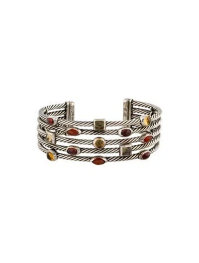 Pre-owned David Yurman Multistone Confetti 5 Row Cuff, 6.5"