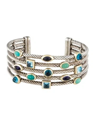 Pre-owned David Yurman Multistone Five-row Confetti Cuff, 7"