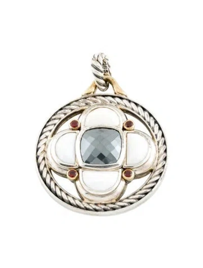 Pre-owned David Yurman Multistone Large Half-moon Renaissance Pendant