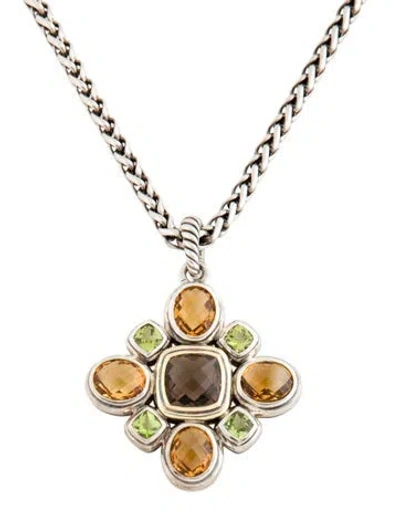 Pre-owned David Yurman Multistone Renaissance Pendant Necklace, 16"