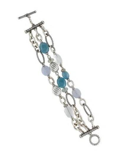 Pre-owned David Yurman Multistone Three Strand Toggle Bracelet