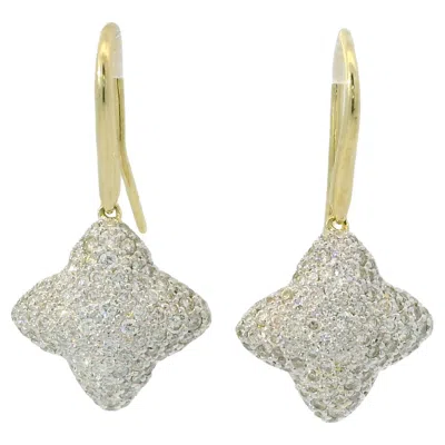 Pre-owned David Yurman Natural 1.10 Carat Diamond 18-karat Quatrefoil Earrings In Stock In Multi