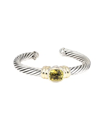 David Yurman Noblesse 14k Over Silver Lemon Quartz Cuff Bracelet In Gray
