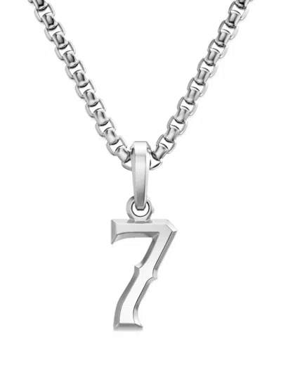 David Yurman Number Seven Amulet Pendant Necklace In Silver