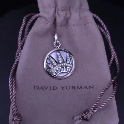 Pre-owned David Yurman Nyc Statue Of Liberty Amulet In Sterling Silver With Pave Diamonds In Multi