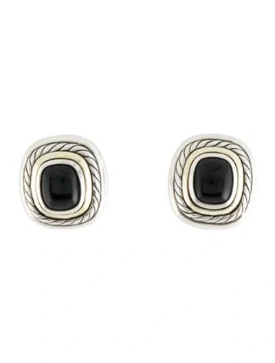 Pre-owned David Yurman Onyx Albion Earclip Earrings In Multi