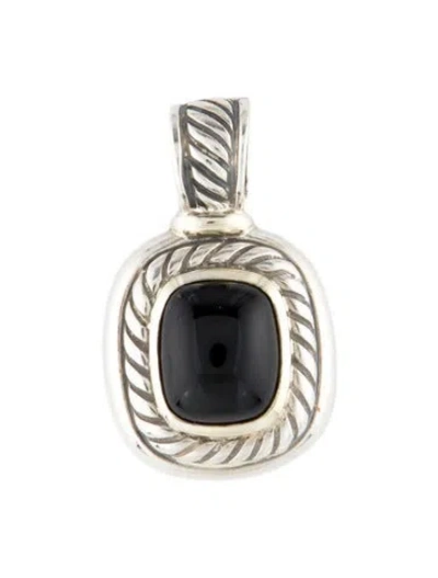 Pre-owned David Yurman Onyx Albion Enhancer Pendant, 1.25" In Multi
