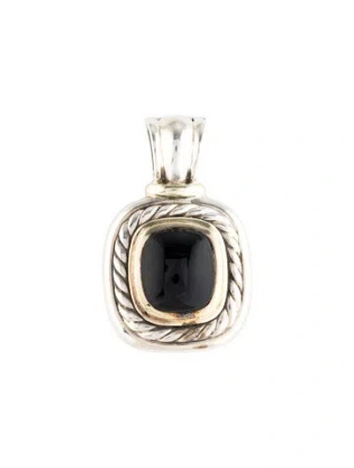 Pre-owned David Yurman Onyx Albion Enhancer Pendant In Multi