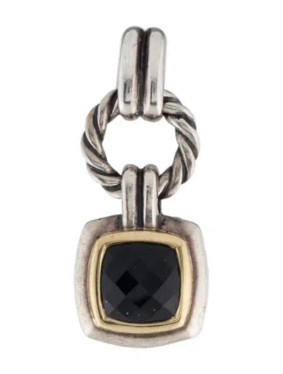 Pre-owned David Yurman Onyx Albion Single Drop Earring In Multi