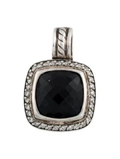 Pre-owned David Yurman Onyx & Diamond Albion Enhancer Pendant In Multi