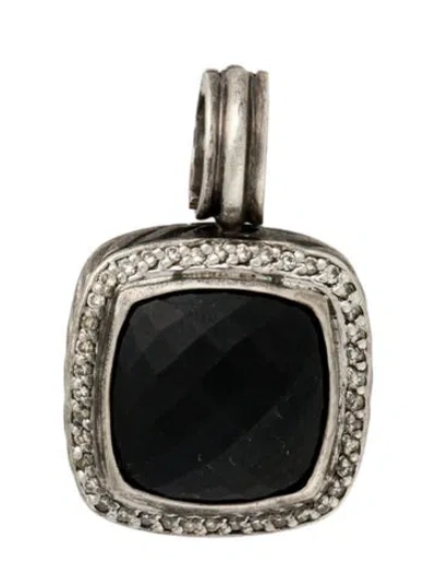 Pre-owned David Yurman Onyx & Diamond Albion Pendant, 1.25" In Multi