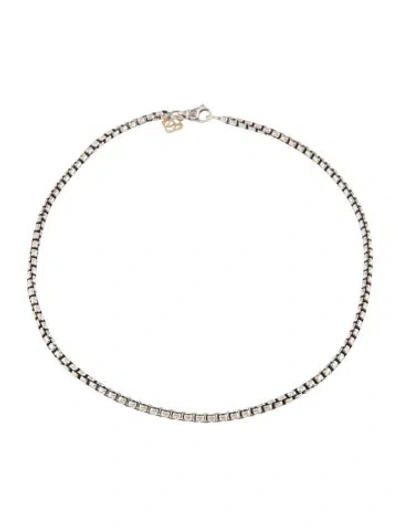 Pre-owned David Yurman Onyx & Diamond Albion Pendant Necklace, 16" In Multicolor