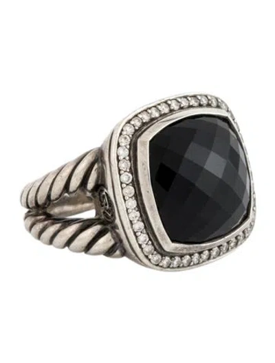 Pre-owned David Yurman Onyx & Diamond Albion® Ring In Multi