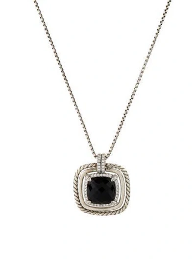Pre-owned David Yurman Onyx & Diamond Châtelaine Pendant Necklace, 18" In Multi