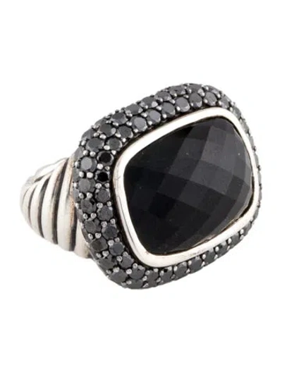 Pre-owned David Yurman Onyx & Diamond Limited Edition Ring In Multi