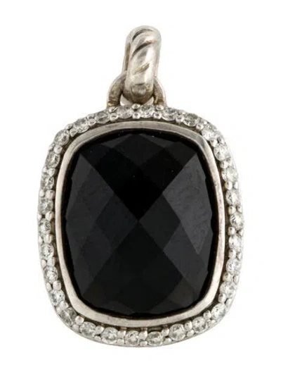 Pre-owned David Yurman Onyx & Diamond Pendant In Multi