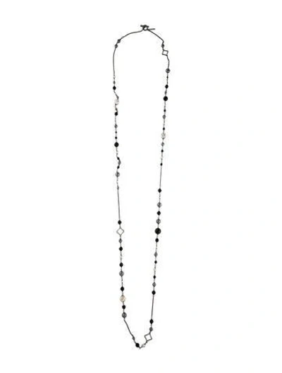Pre-owned David Yurman Onyx & Hematine Elements Chain Necklace, 47.75" In Multi