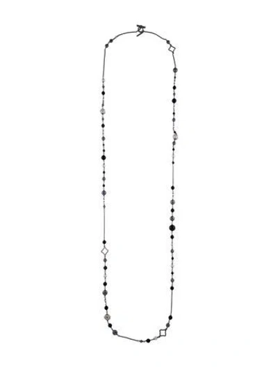 Pre-owned David Yurman Onyx & Hematite Quatrefoil Long Station Necklace, 47" In Multi