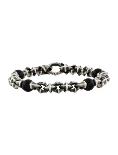 Pre-owned David Yurman Onyx Armory Link Bracelet In Multi