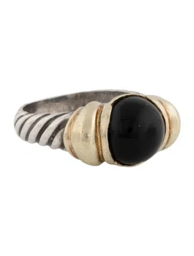 Pre-owned David Yurman Onyx Capri Cocktail Ring In Multi