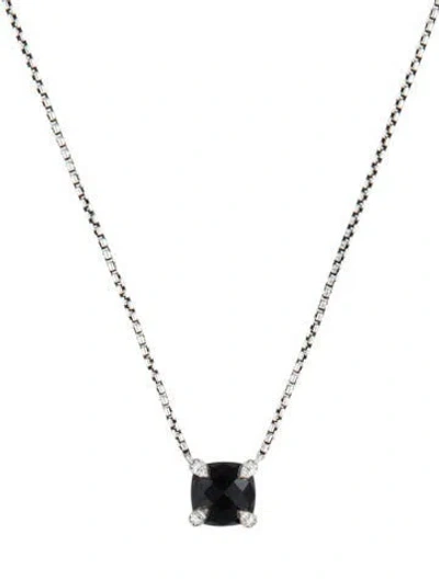 Pre-owned David Yurman Onyx Chatelaine Pendant Necklace, 18" In Multicolor