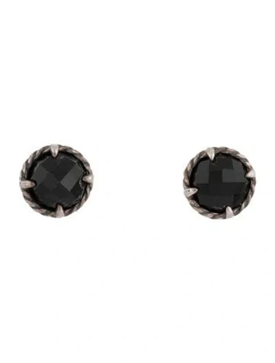 Pre-owned David Yurman Onyx Chatelaine Studs In Multi