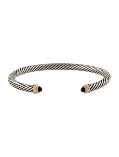 Pre-owned David Yurman Onyx Classic Cable Bracelet, 7" In Multi