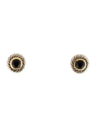 Pre-owned David Yurman Onyx Cookie Stud Earrings In Multi