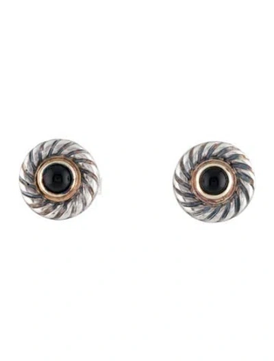 Pre-owned David Yurman Onyx Cookie Stud Earrings In Multi