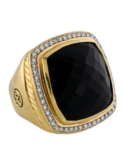Pre-owned David Yurman Onyx Diamond Albion Ring In Multi