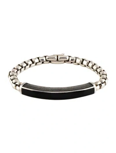 Pre-owned David Yurman Onyx Exotic Stone Id Bracelet, 7.75" In Multi