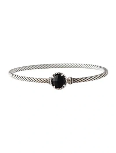Pre-owned David Yurman Onyx Petite Chatelaine Bangle, 6.5" In Multi