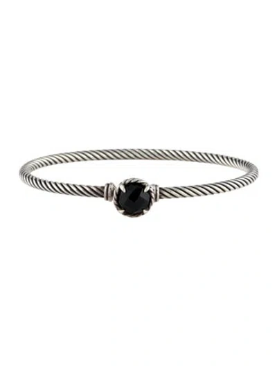 Pre-owned David Yurman Onyx Petite Chatelaine® Bangle Bracelet, 6.5" In Multi