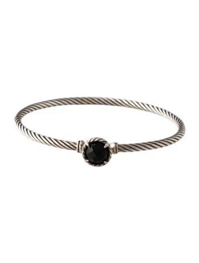 Pre-owned David Yurman Onyx Petite Chatelaine® Bangle Bracelet, 6.5" In Multi