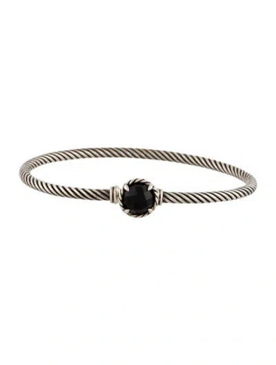 Pre-owned David Yurman Onyx Petite Châtelaine Bracelet, 6.5" In Multi