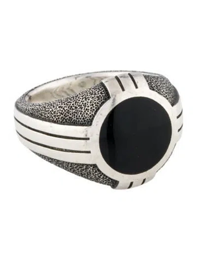 Pre-owned David Yurman Onyx Signet Ring In Multi