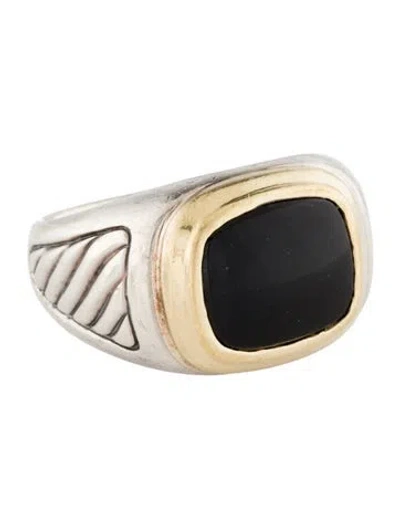 Pre-owned David Yurman Onyx Signet Ring In Multi