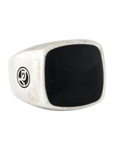 Pre-owned David Yurman Onyx Signet Ring In Multi