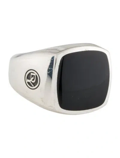 Pre-owned David Yurman Onyx Signet Ring In Multi