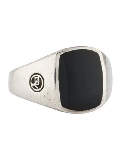 Pre-owned David Yurman Onyx Signet Ring In Multicolor