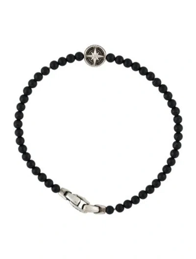 Pre-owned David Yurman Onyx Spiritiual Beads Compass Station Bracelet, 8" In Multi
