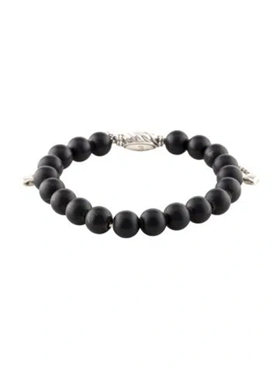 Pre-owned David Yurman Onyx Spiritual Bead Bracelet, 10" In Black