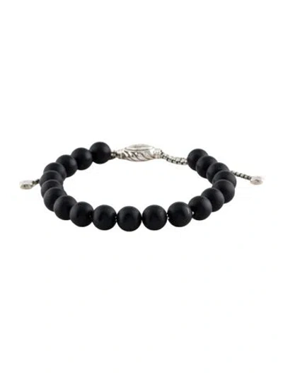 Pre-owned David Yurman Onyx Spiritual Bead Bracelet, 10" In Multi