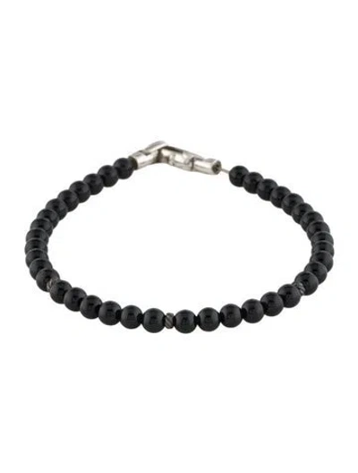 Pre-owned David Yurman Onyx Spiritual Bead Bracelet, 7" In Multi