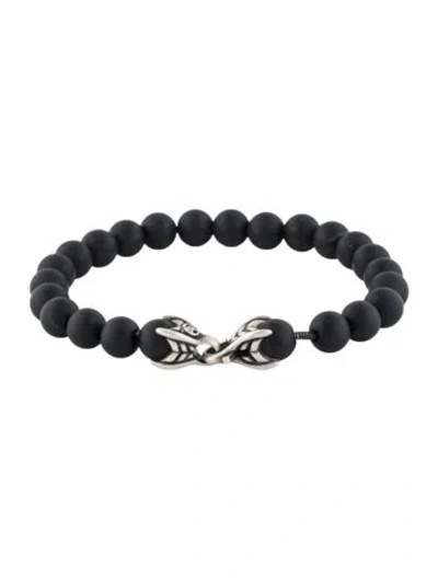 Pre-owned David Yurman Onyx Spiritual Bead Bracelet, 7.5" In Multi