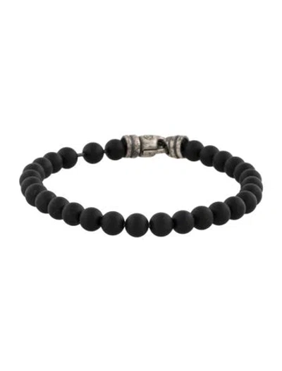 Pre-owned David Yurman Onyx Spiritual Bead Bracelet, 7.5" In Multicolor