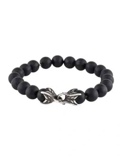 Pre-owned David Yurman Onyx Spiritual Bead Bracelet, 8" In Multi