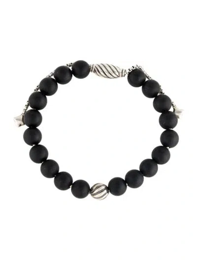 Pre-owned David Yurman Onyx Spiritual Bead Bracelet, 8" In Multi